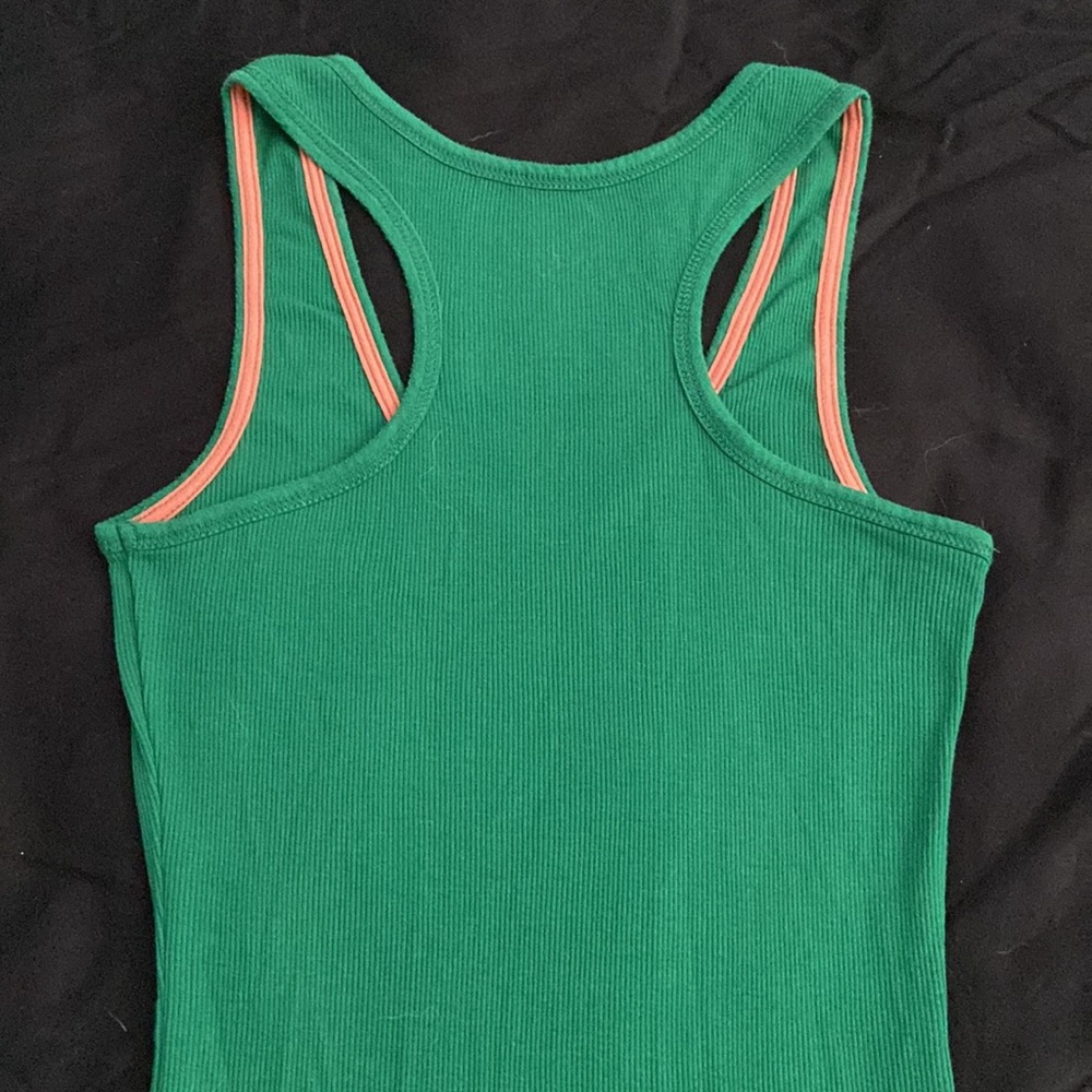 Like new Active Basic Ribbed Racerback Forest Green Tank - Picture 3 of 7